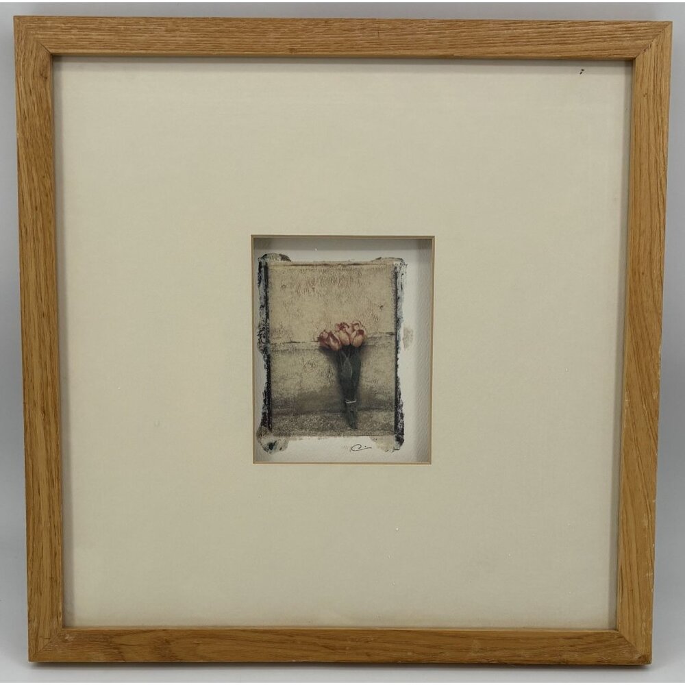 Chris Strother Floral Series Photograph Transfer onto Watercolor Paper 13x13